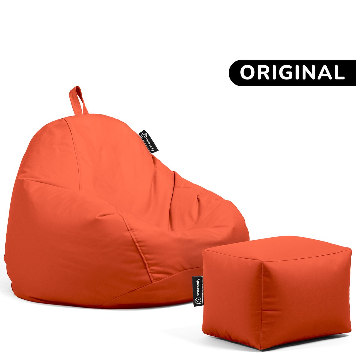 Casacomfy Pear Original - Zitzak met Voetenbankje - Kind & Volwassenen - Binnen & Buiten - Oranje