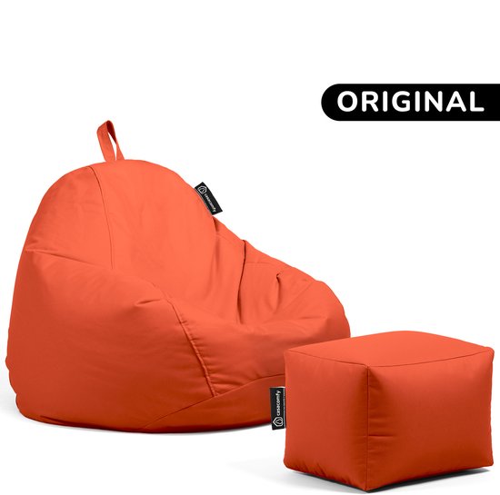 Oxford fauteuil, grijs met voetenbankje