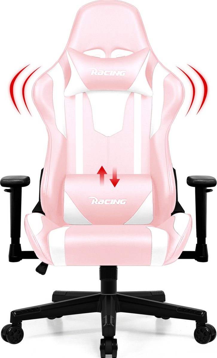Gaming Stoel Racing Style Verstelbare Rugleuning Pink