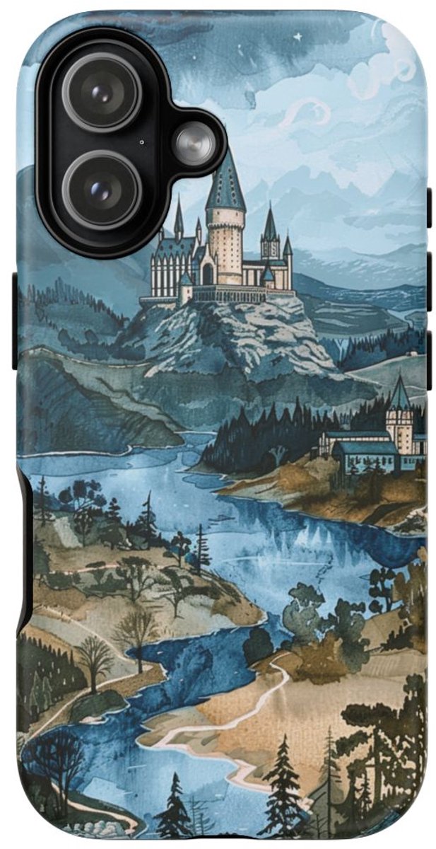 Aquarel Kasteel Landschap Illustratie – Telefoonhoesje Geschikt voor iPhone 17