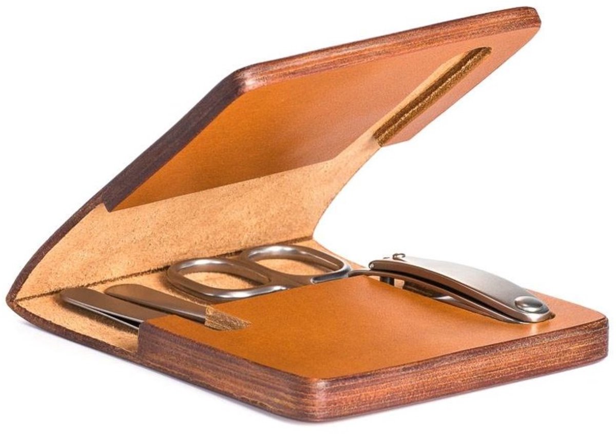 MÜHLE -4-delige Manicure set in lederen etui