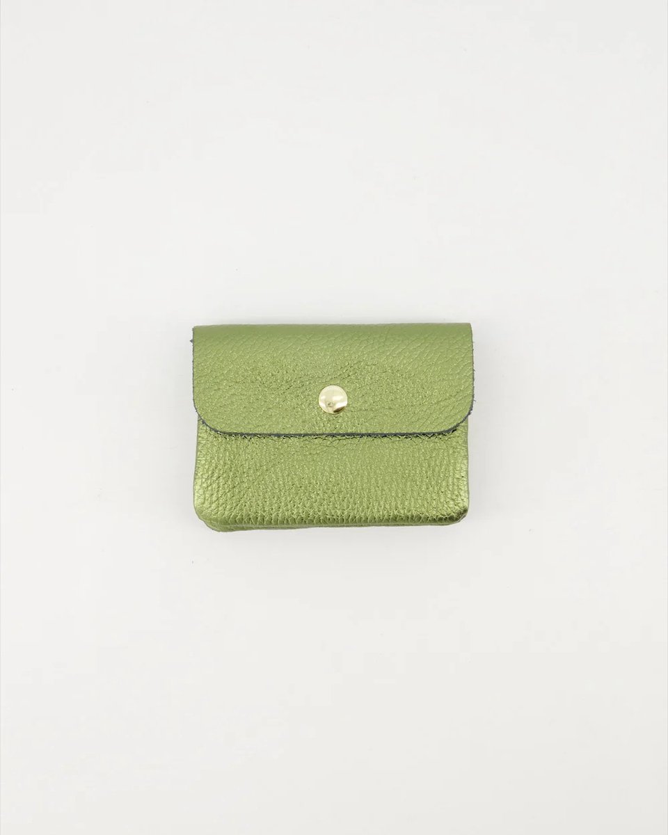 portemonneetje- groen -klein - leer