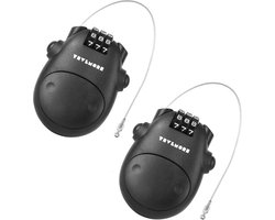 TRVLMORE - Snowboard Slot - Skislot - 2 Stuks - Kabelslot - Cijferslot - Slotje - Staal - Zwart