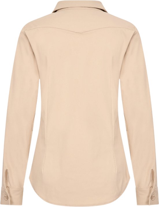 Mi Piace Blouse en tissu Travel Femme - Sable - Elegant & Infroissable - Taille M/38 - 60840