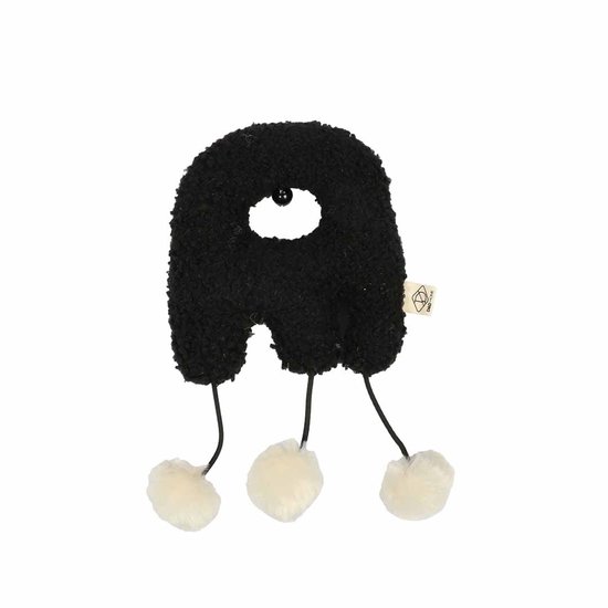 Coussin de frappe D&D Home Belle Zwart avec clochette, boules moelleuses et papier crépitant – jouet pour chat 21 cm