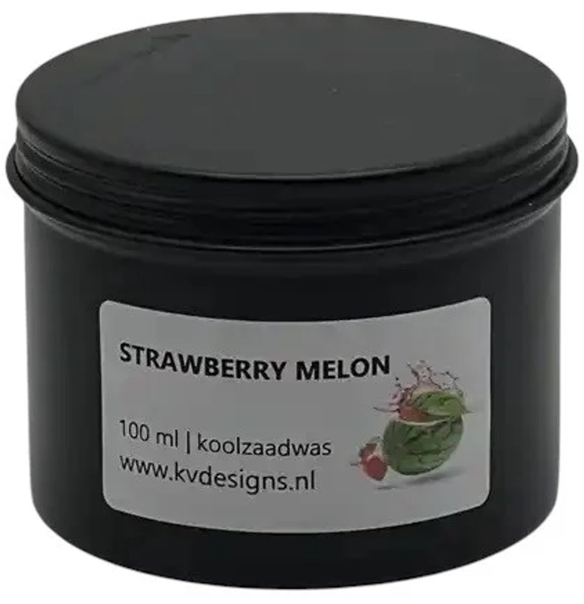 Geurkaars 100ml – Strawberry Melon – Handgemaakt van Koolzaadwas – 40 branduren – KV DESIGNS