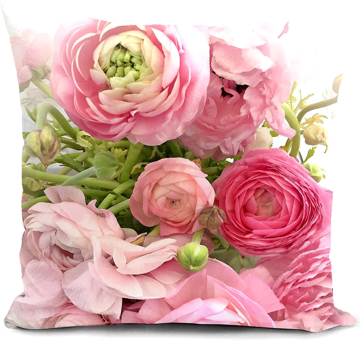 Azomor® Roze bloemen kussenhoes 40x40 cm voor binnen en buiten gebruik
