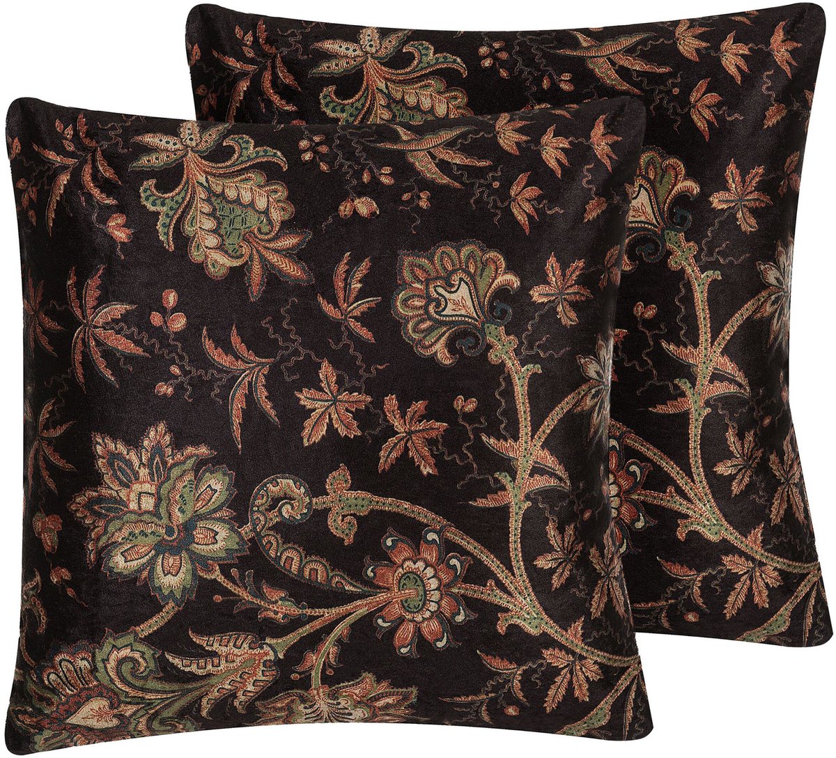 KARUR - Sierkussen set van 2 - Donkerbruin - 45 x 45 cm - Polyester