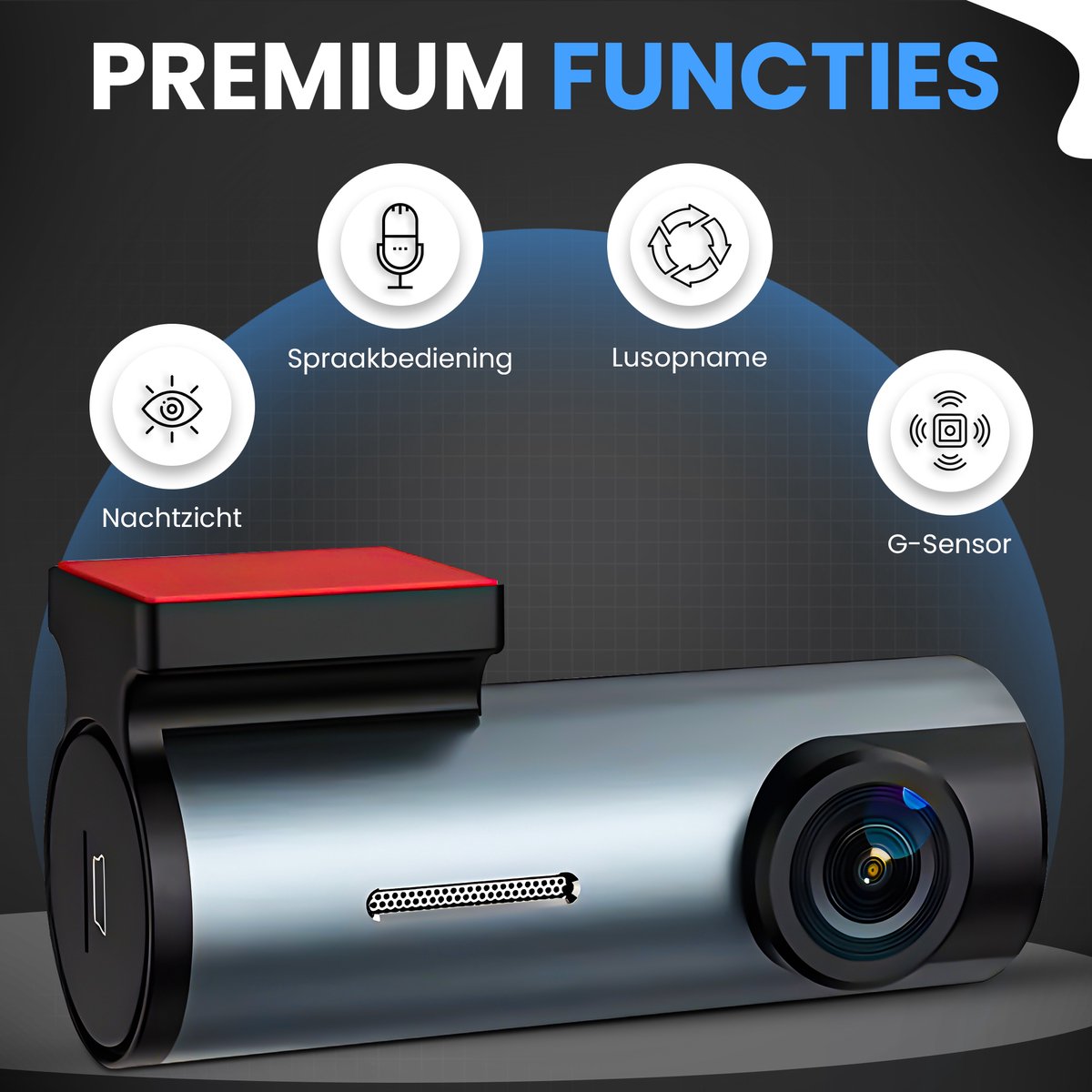 Azorix Dashcam Pro WiFi - 1080p Full HD Camera - Dashcam voor Auto - Nachtzicht & Botsingdetectie - Looprecording - Incl. 32 GB SD-kaart – foto 2