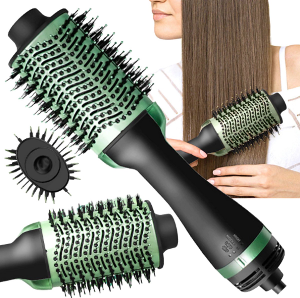 HMWR Fohnborstel - Groen - Haardroger met Borstel - Airstyler - Fohn en Krulborstel - Thermal Brush - Multistyler - Warmteborstel Haarstyler