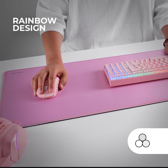 XXL Gaming Muismat met Regenboogrand - Antislip Natuurrubber en Nanotextiel — afbeelding 3