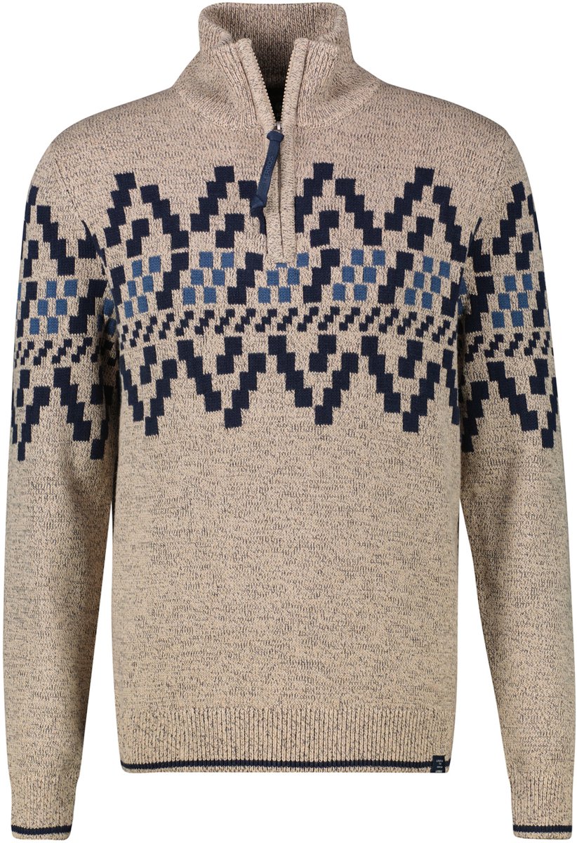 Lerros - Half zip trui - Heren - 3XL - 125 TENDER BEIGE ME - Katoen - 2595428