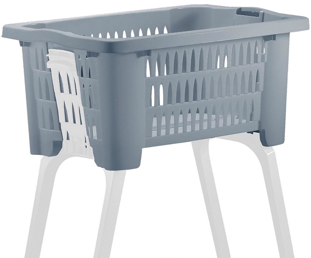 Wasmand op poten grijs 38 liter 39 x 59 x 29 cm kunststof