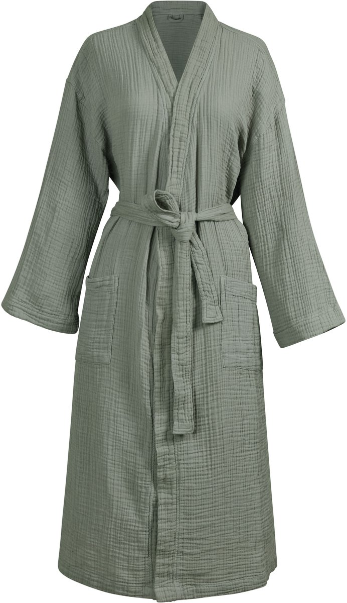 Gentle Embrace Bathrobe Badjas - Saliegroen - L/XL