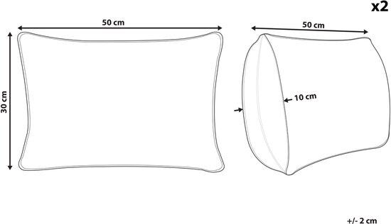 LITHOPS - Lot de 2 Sierkussen - Oranje - Velours