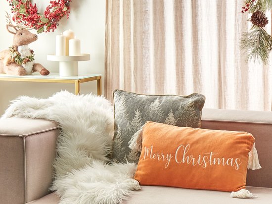 LITHOPS - Sierkussen - Oranje - Velours