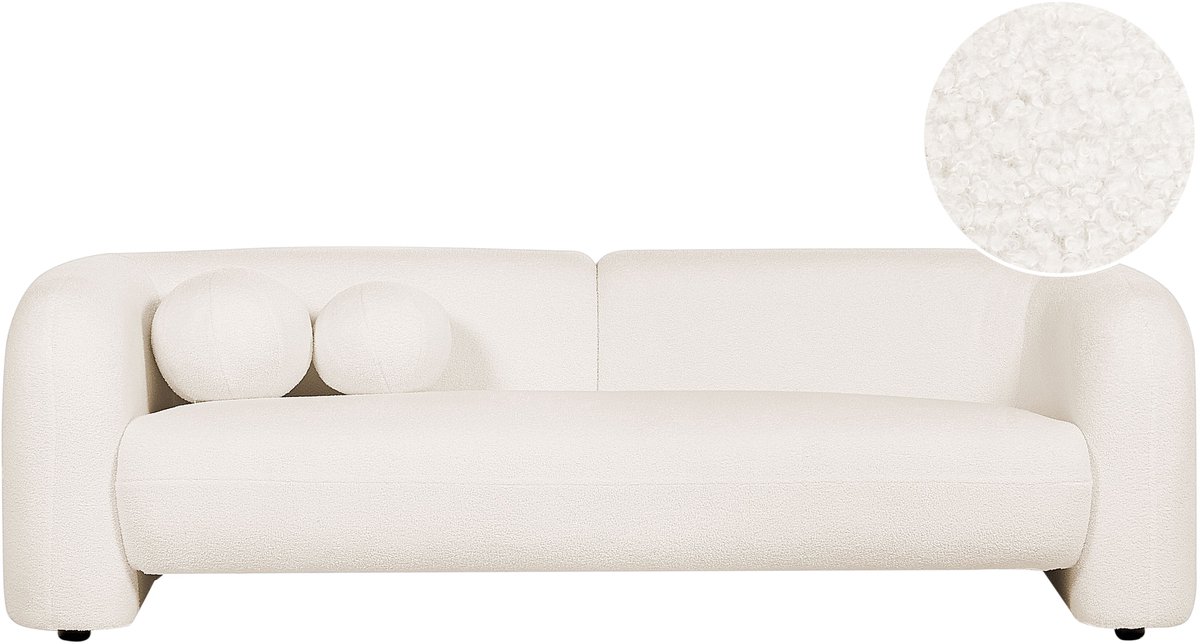 LEIREN - Driezitsbank - Wit - Bouclé