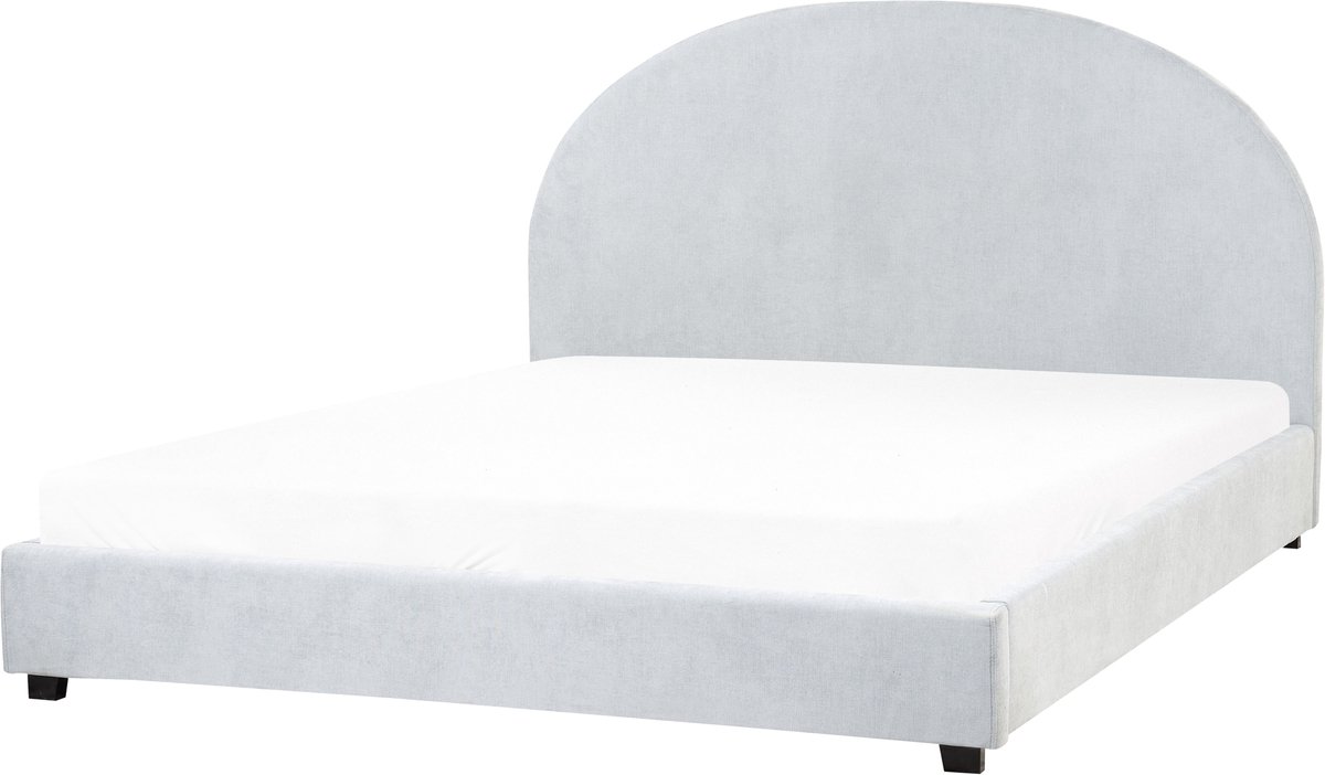 Beliani VAUCLUSE - Tweepersoonsbed - Lichtblauw - 160 x 200 cm - Stof