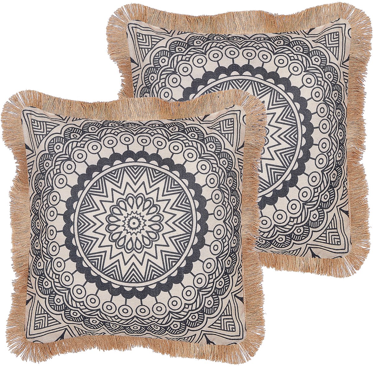 GERANIUM - Sierkussen set van 2 - Beige - Polyester