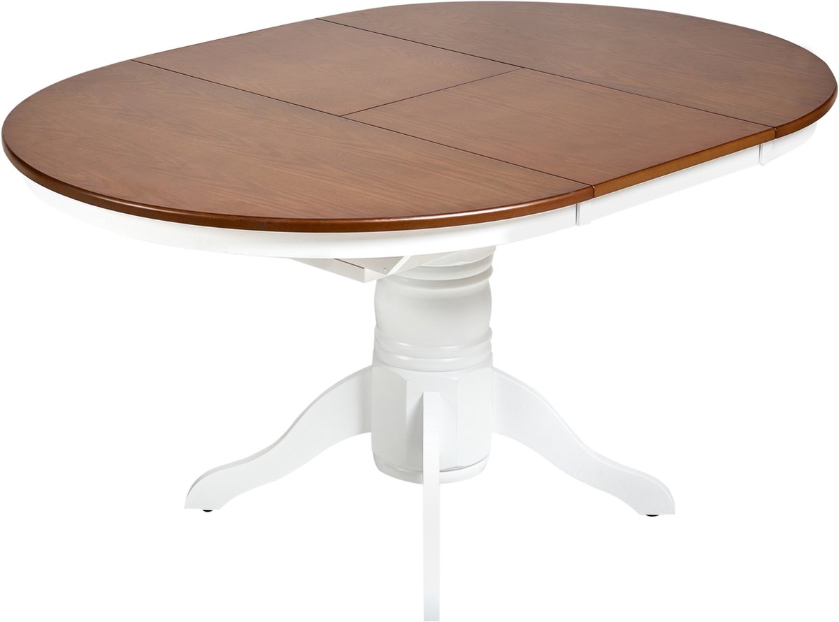 Beliani AKRON - Uitschuifbare eettafel - Bruin - 106/150 cm - Rubberhout