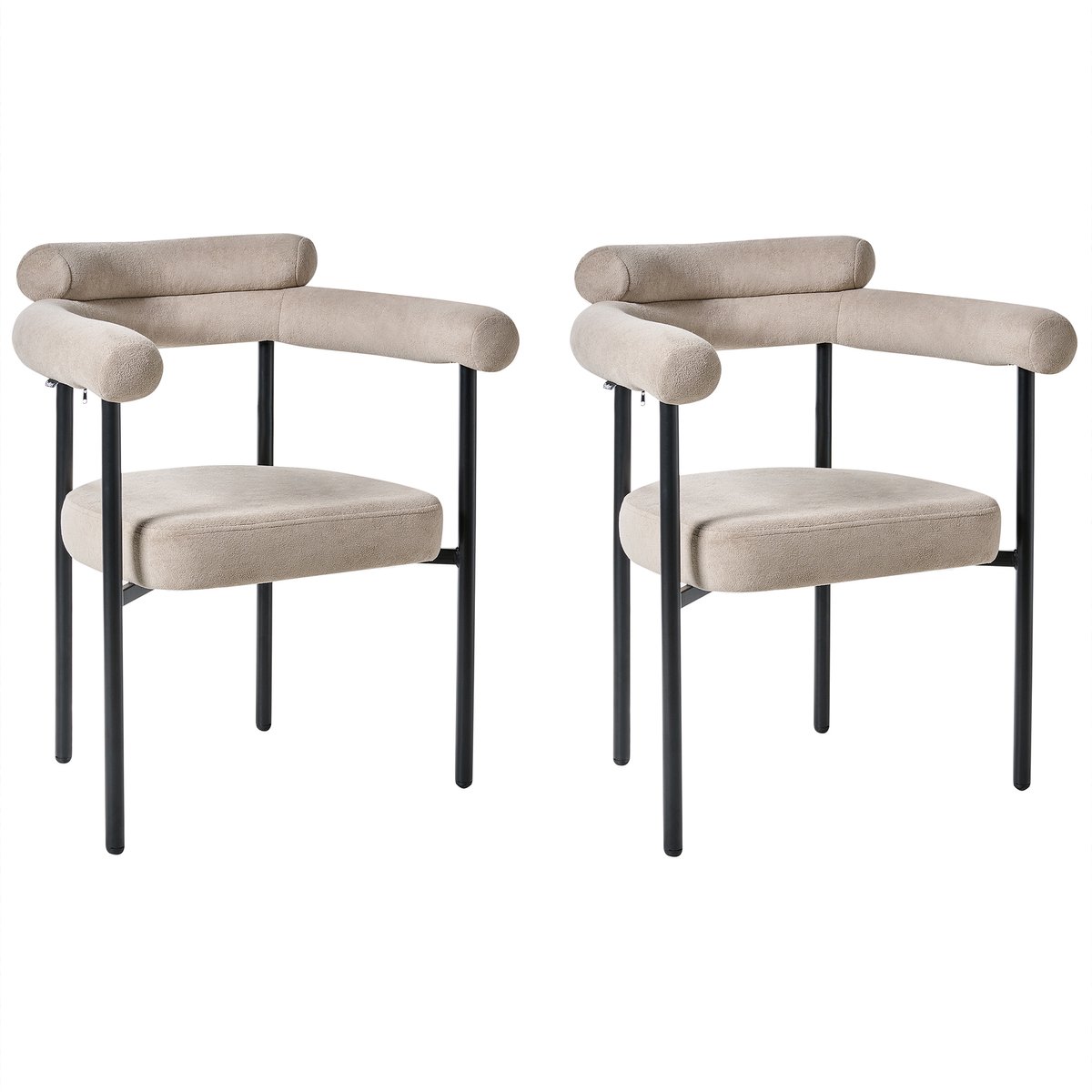 LYNEY - Eetkamerstoel set van 2 - Beige - Polyester