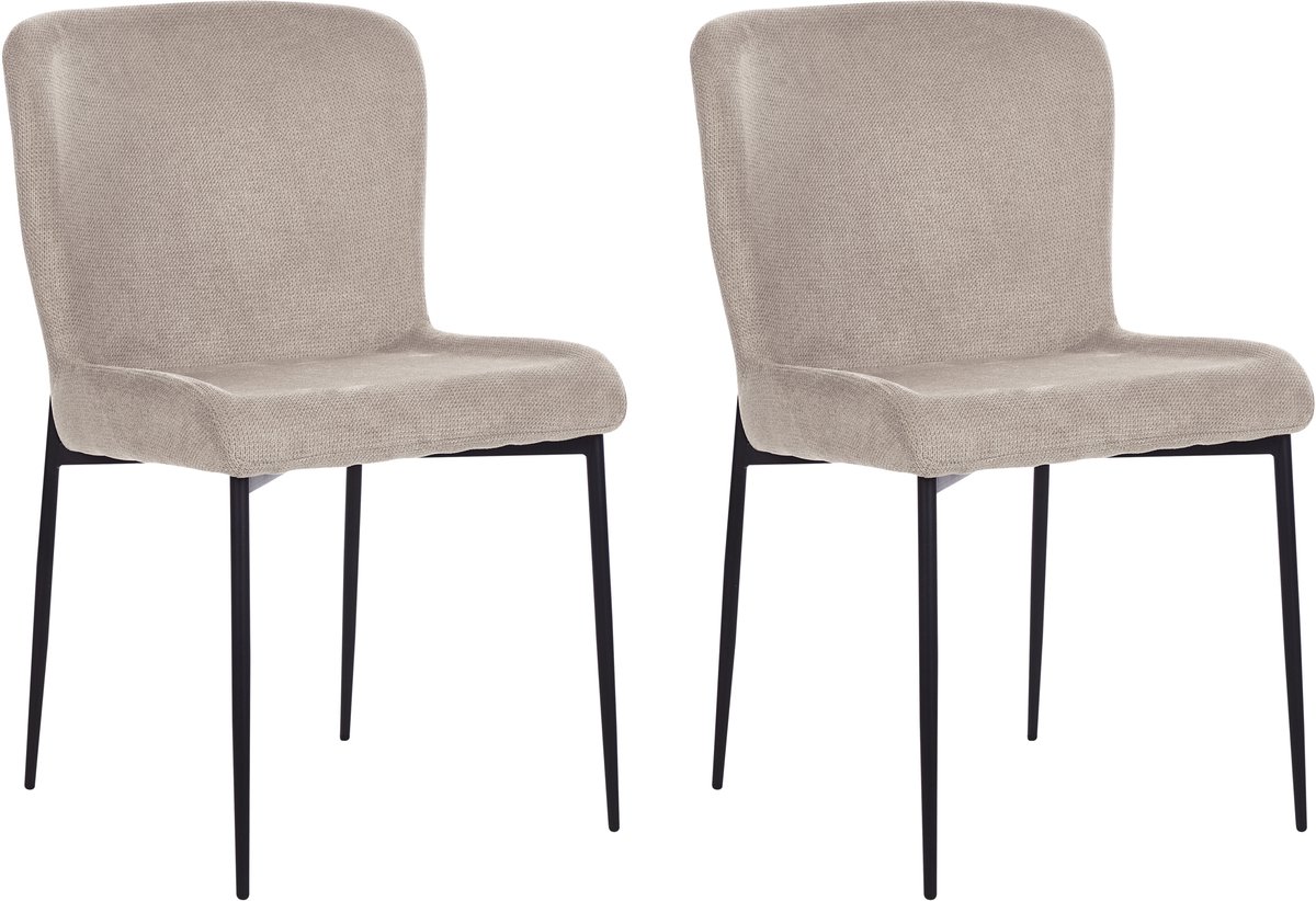 ADA - Eetkamerstoel set van 2 - Taupe - Polyester