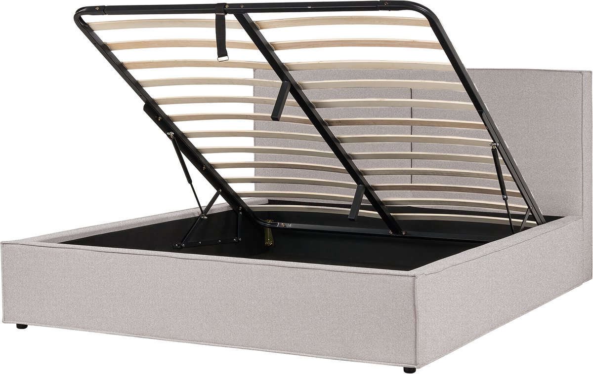 BELIANI MOISSAC - Bed - Lichtgrijs - 180 x 200 cm - Polyester