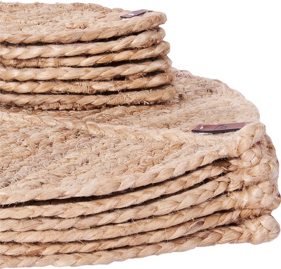 PEPPERLEAF - Set de 12 sets de table et sous-verres - Naturel - Jute