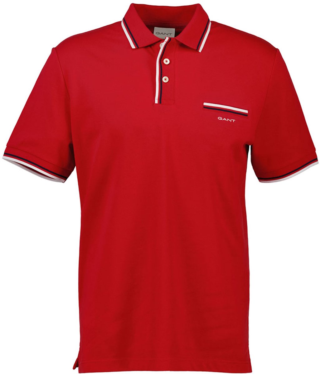 Gant 2-col Tipping Pique Korte Mouw Poloshirt Rood S Man