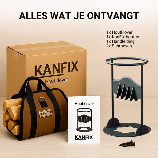 KanFix Houtsplijter - Handmatige Houtklover voor aanmaakhout - Bol