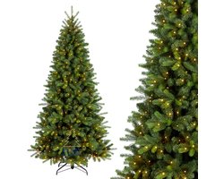 Royal Christmas - Kunstkerstboom met verlichting - Bergen Premium - 210 cm - PE/PVC - 350 warm LED lampjes – Groen