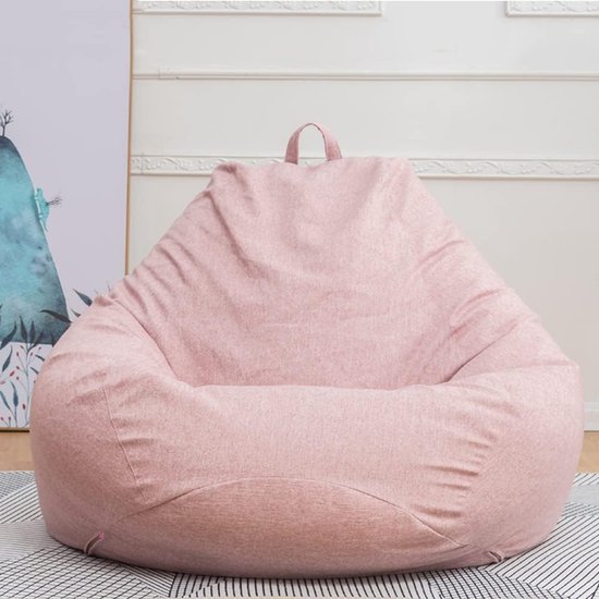 Zitzakhoes zonder vulling Imitatie PU-leer Waterdichte gaming-zitzakstoel Luie bankzak Knuffeldieropslag Zitzakstoelhoes voor woonkamer, slaapkamer, enz.,Khaki,90 * 110cm