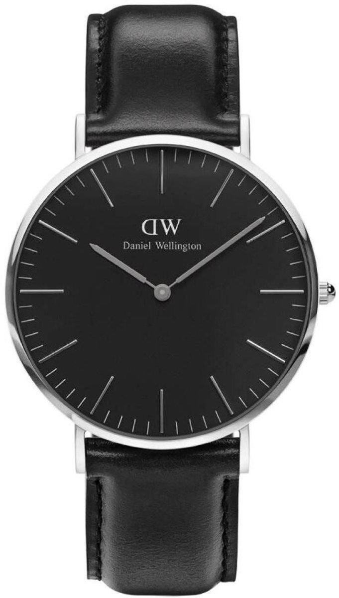 Daniel Wellington DW00100133 Classic Black Sheffield - Horloge - Leer - Zwart - Ø 40 mm