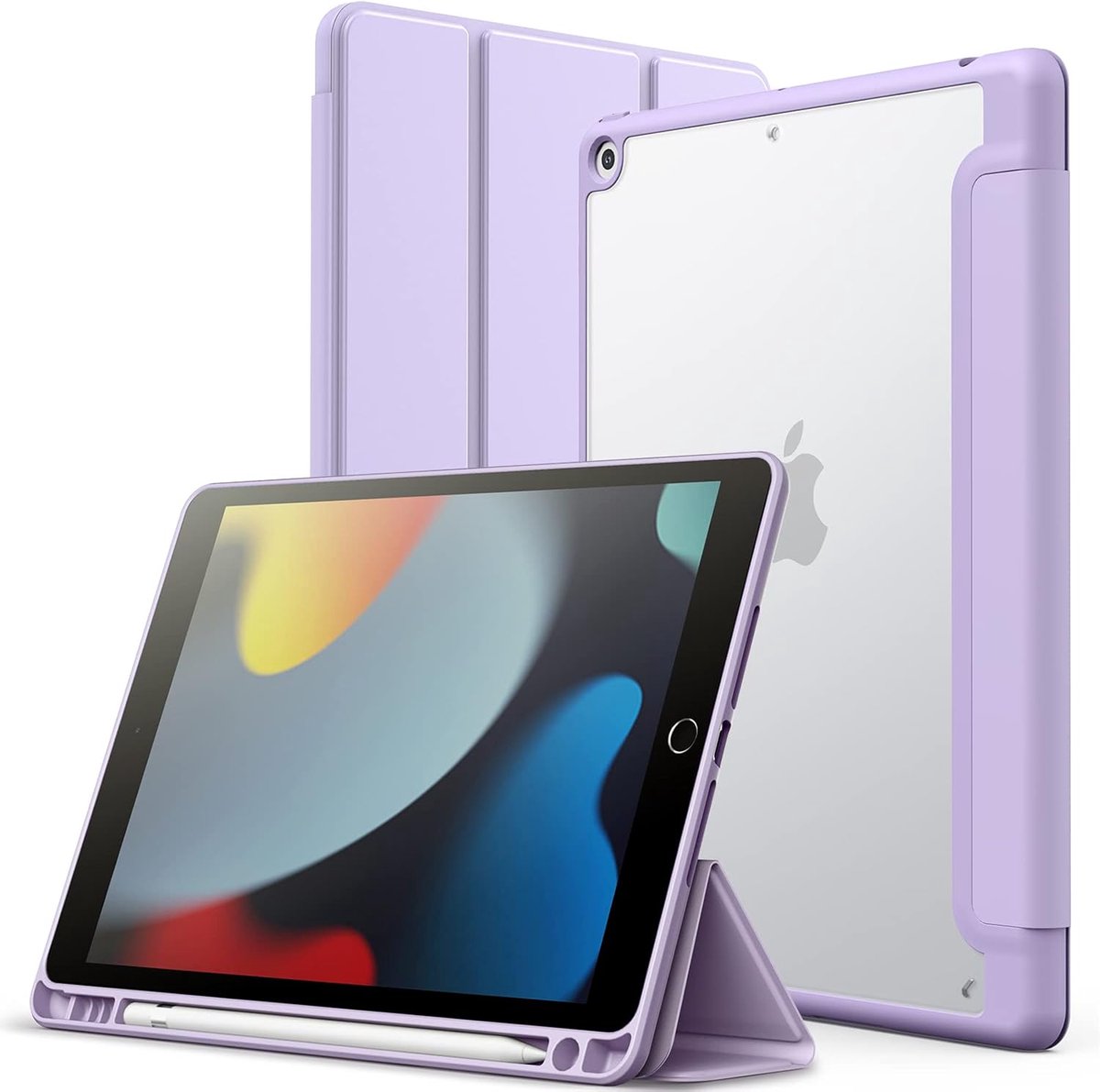 Matte Case voor iPad 10,2 inch (2021/2020/2019) met Pencil Houder en Slank Design