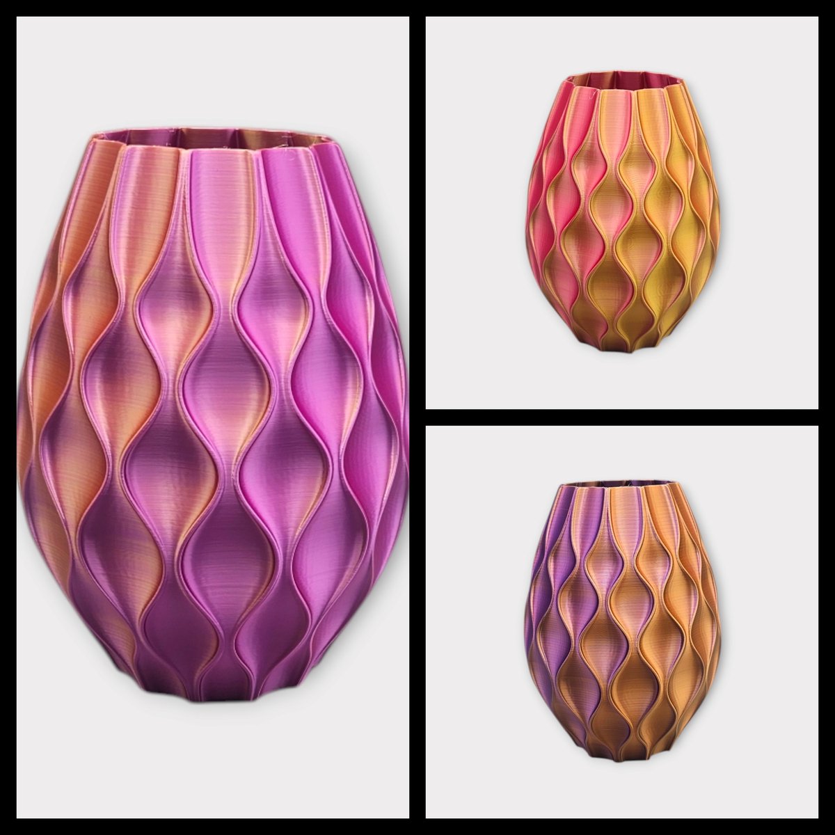 Layerzz - trendy vaas Granaat - droogbloemen en zijdebloemen -uniek- meerkleurig- goud paars roze