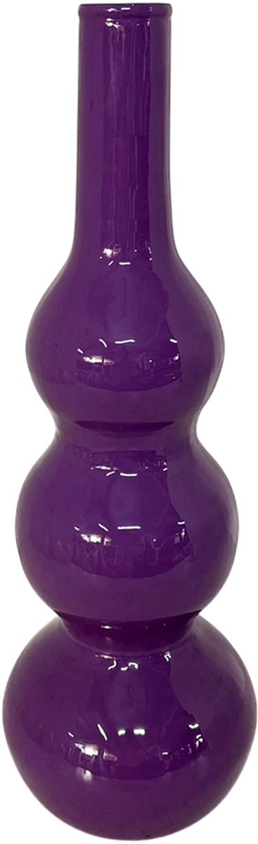 by Mooss - Enamel - Vaas - Paars - Purple - Medium - 83 cm - Ø 28 cm - Hoogglans - Metaal - Groot - Chique - Trendy - Hip - Eyecatcher - Decoratief - Emaille