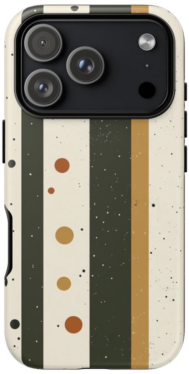 Retro Verticale Strepen en Stippenpatroon – Telefoonhoesje Geschikt voor iPhone 17 Pro