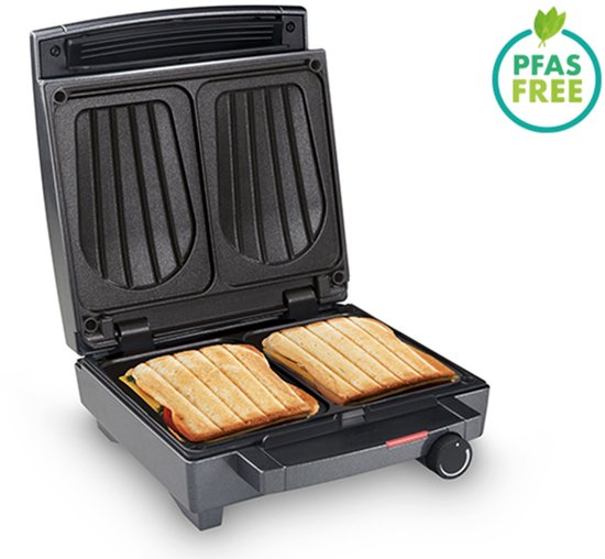 FRITEL Croquemachine SW 1451 - Tosti-apparaat / Croque Monsieur Machine - 22x29cm - 1400W - 2XL Croques - Vaste platen - Verticale opberging - PFAS-vrij
