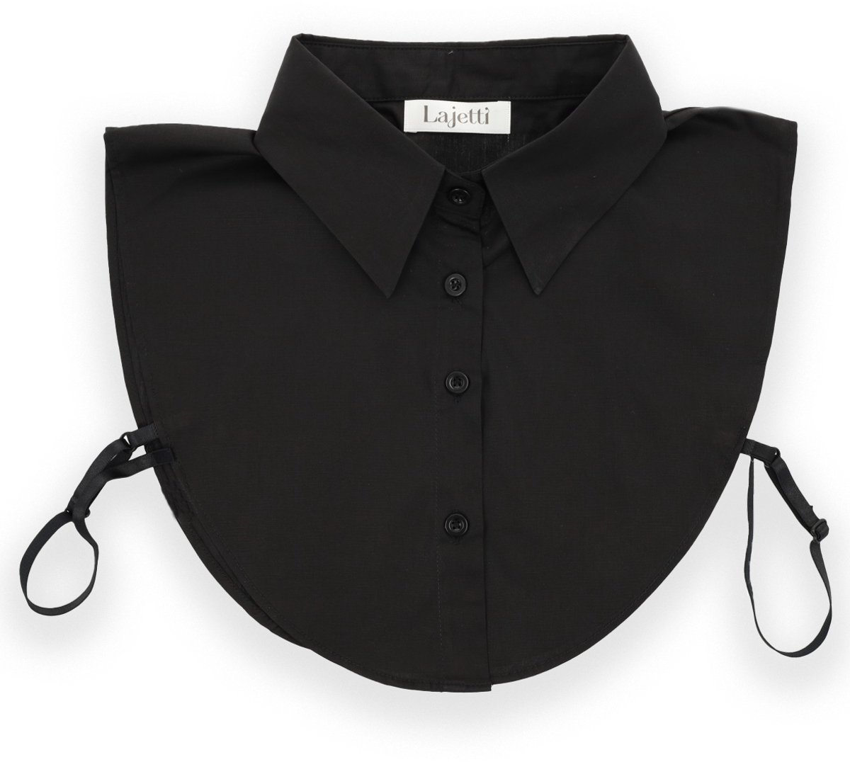 Lajetti - Zwart Kraagje met Puntkraag - Los Kraagje Zwart - Blouse Kraagje Dames