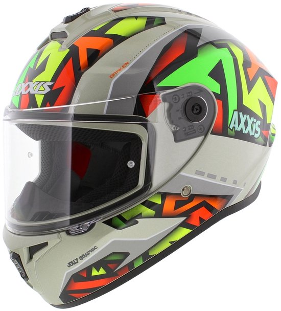 Axxis Draken S helm Jolly glans grijs M - Voor scooter, brommer & motor