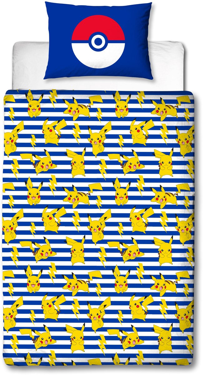 Pokémon - Dekbedovertrek – 200x140 cm - kussensloop 63*63 - microfiber