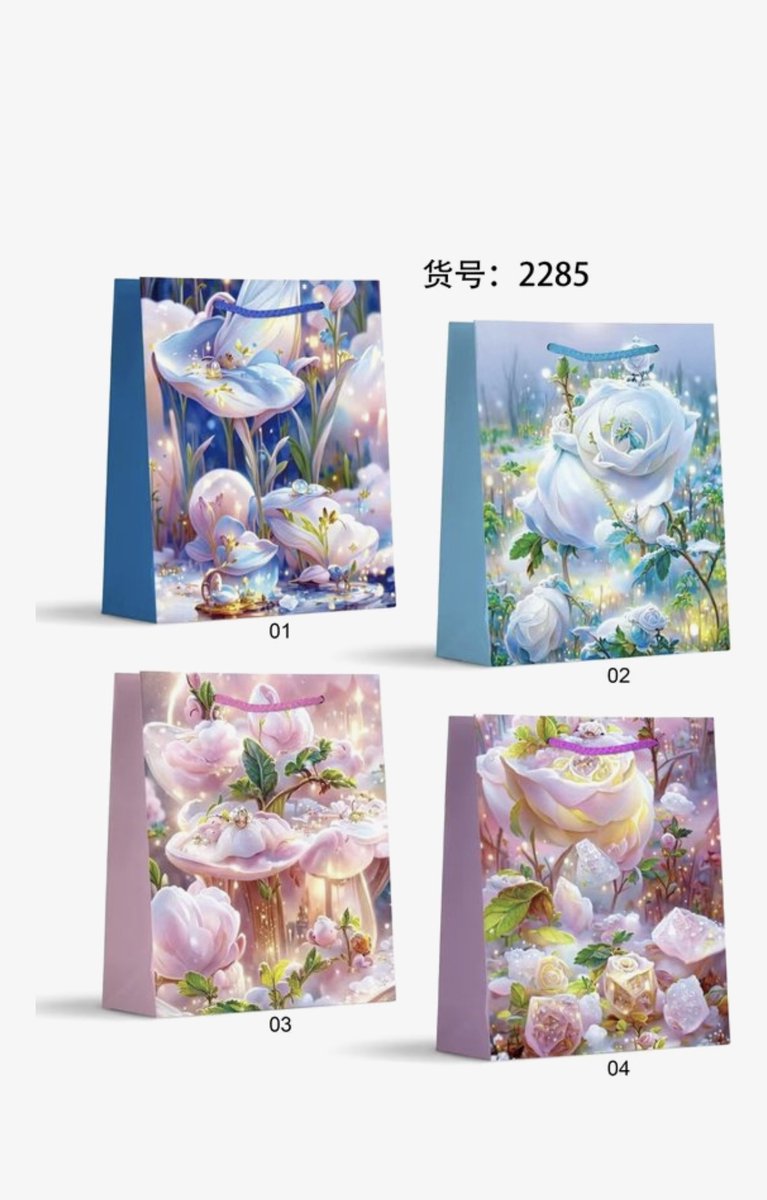 4 x Luxe papieren cadeautassen - 32*26*10cm – Stevig & Herbruikbaar – Verschillende Kleuren en Prints – Cadeau & Geschenktas
