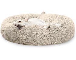 Pet Perfect Donut Hondenmand 100 cm - Fluffy Hondenkussen - Hondenbed - Crème - Wasbaar