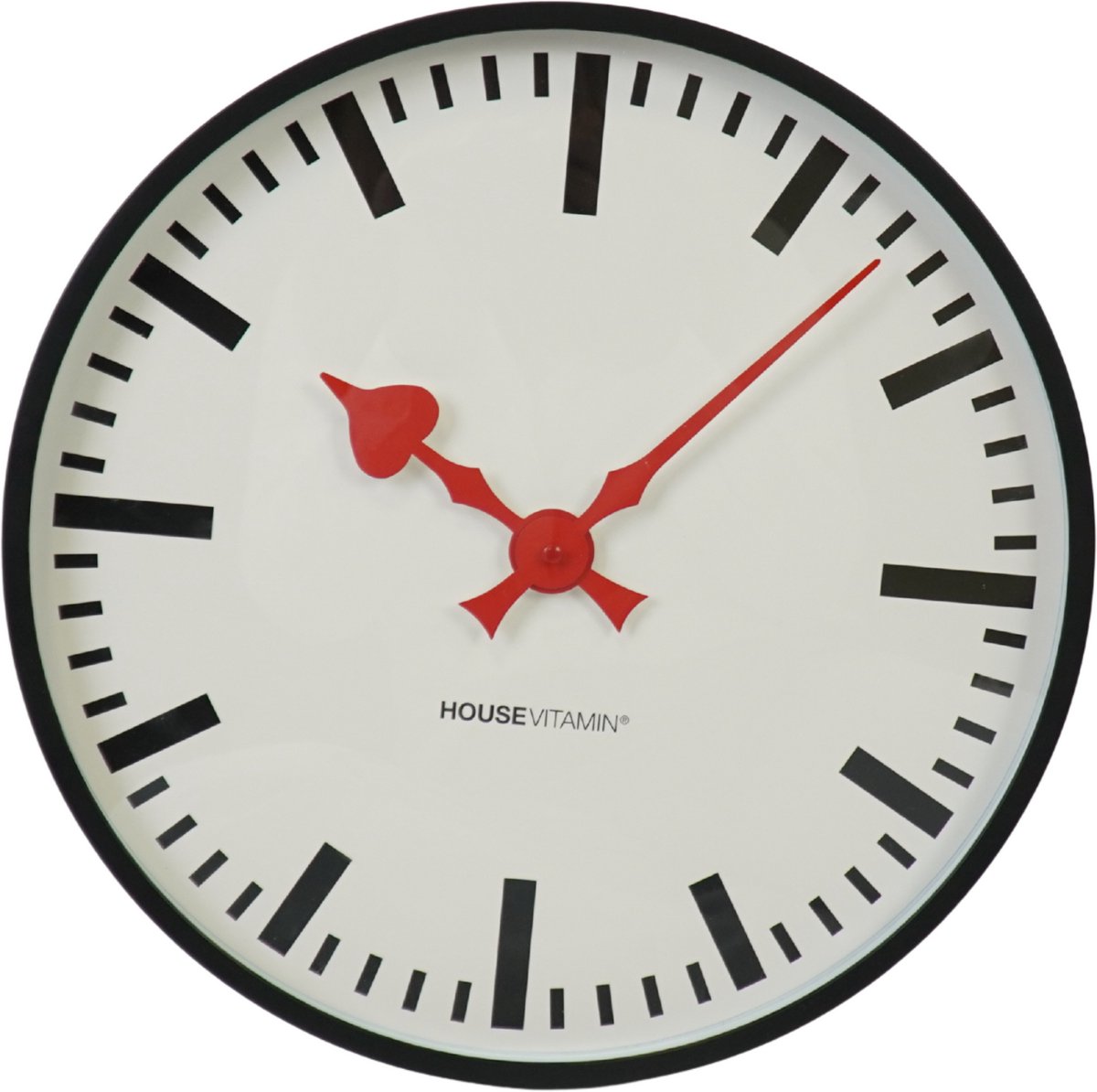 Housevitamin- Klok- Wandklok Station- Wit/ Zwart - 40x40x4cm