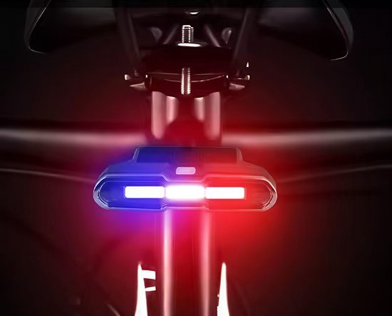 Fiets driekleurige dimbare achterlicht USB + zonne-energie dubbele oplading hoge helderheid COB knipperende nachtwaarschuwing fiets achterlicht — afbeelding 3