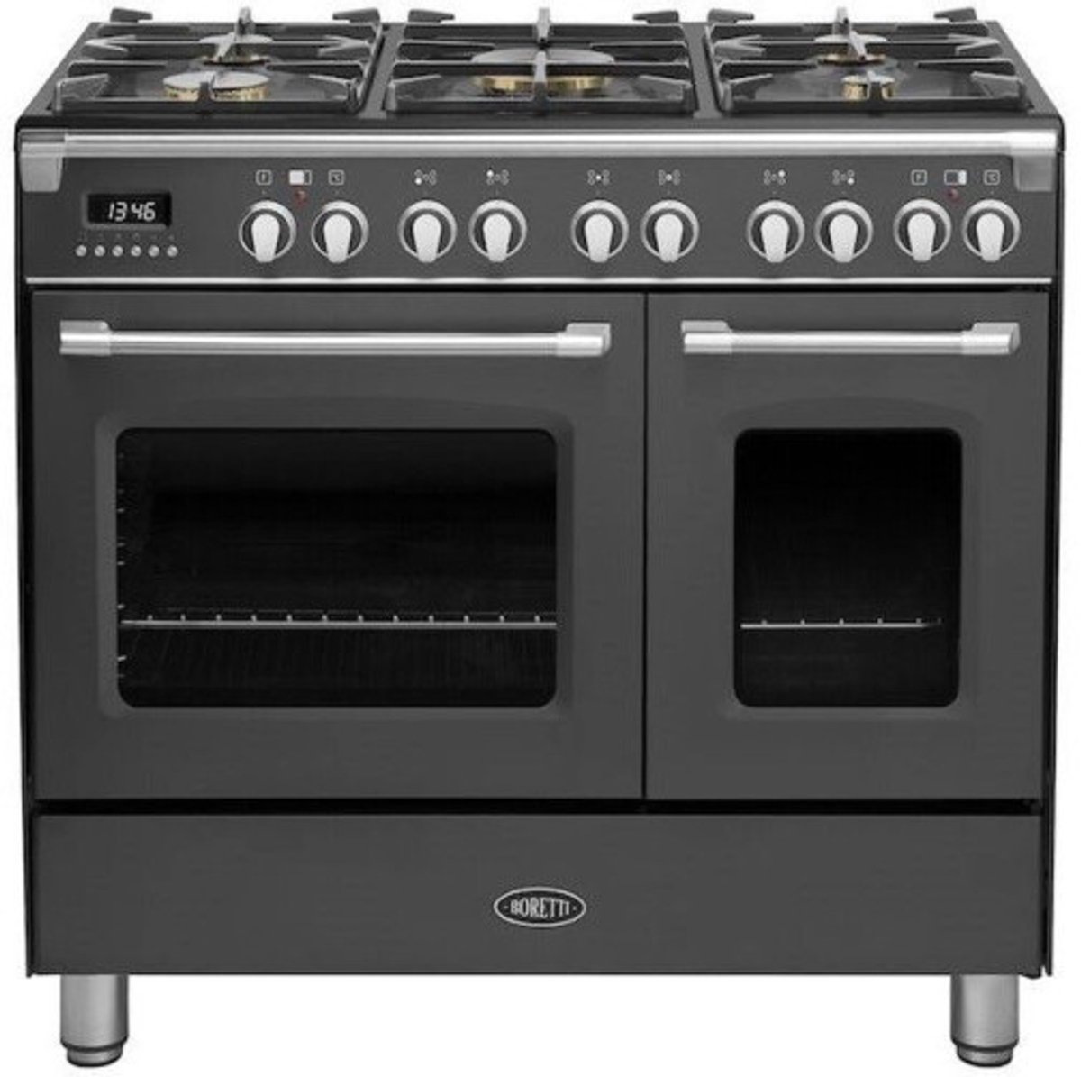 BORETTI CFBG902AN3 Gasfornuis 90cm 5 branders incl. Dual Fuel Dubbele oven 70+45L AN