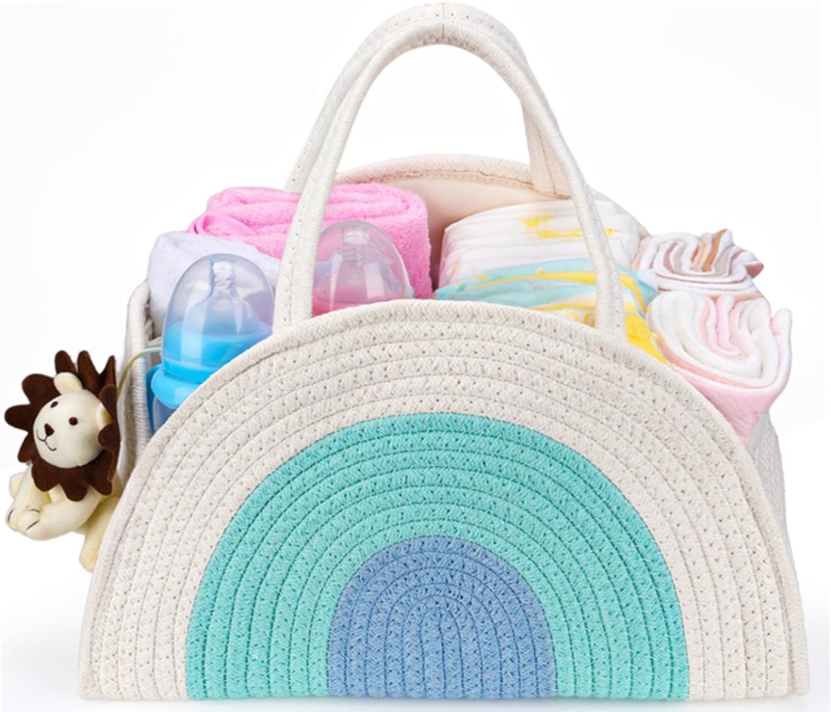 Luiertas - Luiermand - Luierdoos - Opbergdoos - Geweven tas - Blauw
