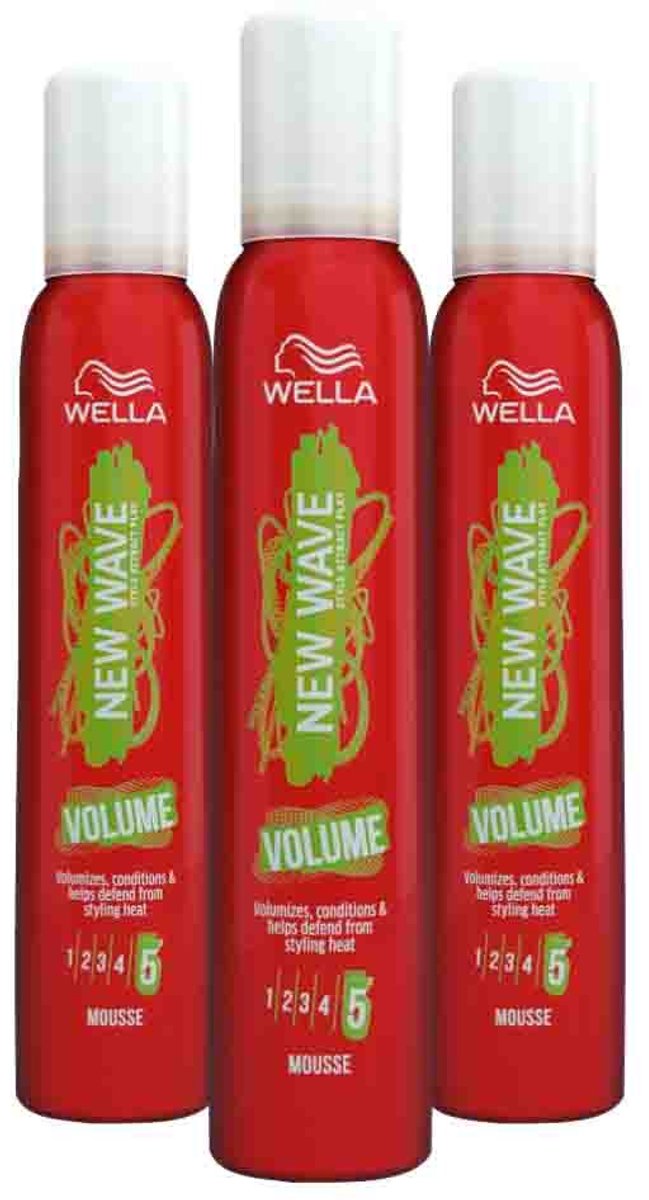 Wella New Wave Boost It Volume Mousse - 3 x 200 ml - Voordeelverpakking