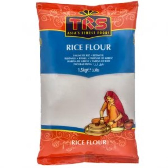 TRS Rijstmeel (Rice Flour) 1.5kg - Fijn Gemalen Rijstbloem, Glutenvrij | Perfect voor Traditionele Gerechten, Bakken & Koken met Kajal Sticker