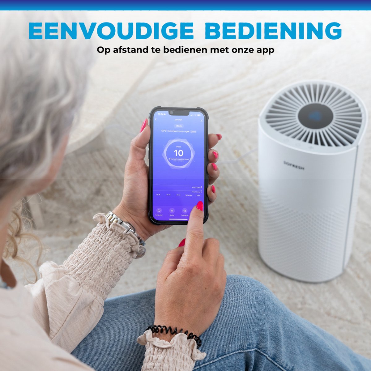 Sofresh luchtreiniger met app - 30 m² - Automatische stand + 6-in-1 filtersysteem - Luchtkwaliteitsindicator - Ionisator - UV - Luchtfilter - Air purifier met HEPA-filter — afbeelding 2